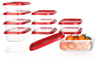 Produktbild von VINATO 10er-Set Frischhaltedosen mit Deckel 520ml– BPA-frei, Mikrowellen, Stapel
