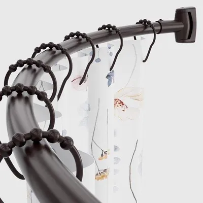 Produktbild von Verstellbare gebogene Duschstange 107-188 cm - Edelstahl Duschvorhangstange für Badezimmer