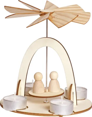 Produktbild von EDUPLAY Teelichthalter Pyramide, natur (1 Stück)