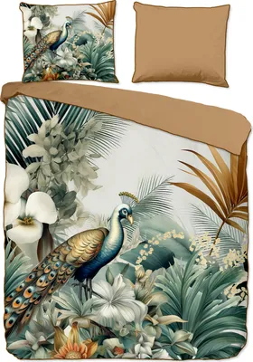Produktbild von Descanso  Blätter und Vögel Bettwäsche 200 X 200/220 cm 100% Baumwolle/ satin