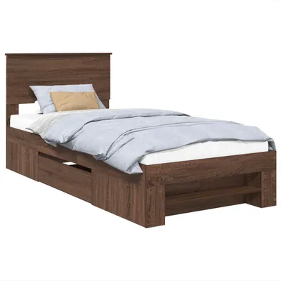 Produktbild von vidaXL Bettrahmen Braun Eichen-Optik 80 x 200 cm Holzwerkstoff