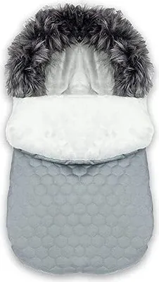 Produktbild von Winter Herbst Fußsack für Kinderwagen Babyschale Schlittensack Baby Fußsack Kuschelsack Winterfußsack 48 x 90 cm (Grau)