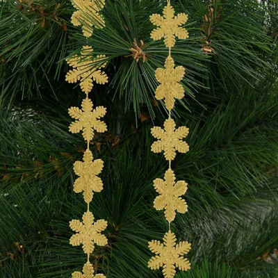 Immagine prodotto di Ghirlanda natalizia - Fiocco di neve - 2,7 m - Oro