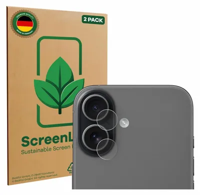 Produktbild von 2x ScreenLeaf Schutzfolie für Apple iPhone 17 (NUR Kameraschutz) nachhaltiger Displayschutz Display Schutz Folie Klar Transparent