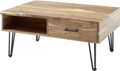 Produktbild von Couchtisch >MUSTIQUE< in holzfarben, Akazie natur massiv - 110x50x72cm (BxHxT)
