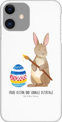 Produktbild von Mr. & Mrs. Panda Iphone 11 Handyhülle Hase Eier Malen - Weiß - Geschenk, Ostergrüße, Kaninchen, Ostern, Frohe, Smartphone Hülle, Handy Schutzhülle, Cover, Osterhase