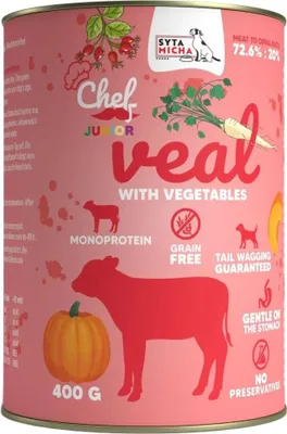 Immagine prodotto di Cibo umido per cani SYTA MICHA vitello con verdure junior 400g