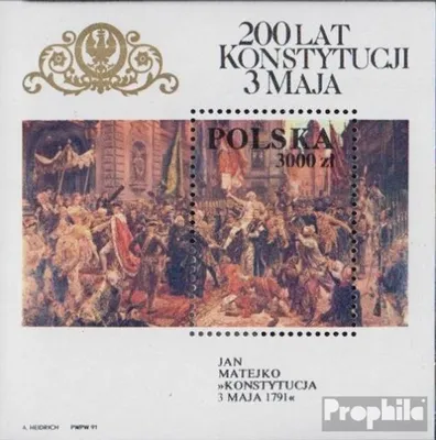 Produktbild von Briefmarken Polen 1991 Mi Block112 (kompl.Ausg.) postfrisch 200 Jahre Verfassung