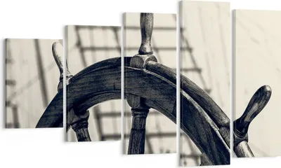 Produktbild von Bild auf Leinwand - Leinwandbild - Rad Boot Schiff Reise - 100x60cm - Wand Bild - Wanddeko - Leinwanddruck - Bilder - Kunstdruck - Wanddekoration - Leinwand bilder - Wandkunst - EG100x60-2892
