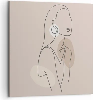 Produktbild von Bild auf Leinwand - Leinwandbild - Einteilig - Stück Linie Frau - 60x60cm - Wand Bild - Wanddeko - Wandbilder - Leinwanddruck - Bilder - Wanddekoration - Leinwand bilder - Wandbild - AC60x60-4766