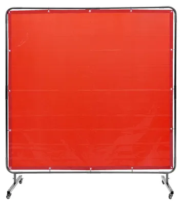 Produktbild von VEVOR Schweißschutzwand mit Rahmen, 1,83 x 2,44 m Schweißvorhang, flammhemmende Vinyl-Schweißschutzwand auf 4 schwenkbaren Rädern (2 verriegelbar), beweglich & professionell für Werkstatt/Industrie, Rot, 6 x 6 ft-a, Rot-a