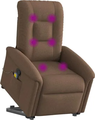 Immagine prodotto di vidaXL Poltrona per massaggi con ausilio per la posizione eretta in tessuto marrone