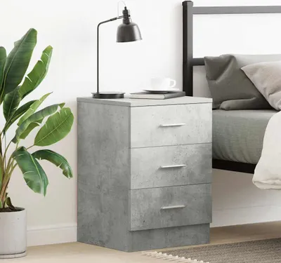 Obrázek produktu pro vidaXL Noční stolek Concrete Grey 38x35x56 cm Dřevěný materiál