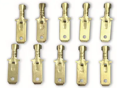 Produktbild von Flachstecker 6,3mm unisoliert Messing für Leiterquerschnitte bis 2,5 mm² 10 Stück