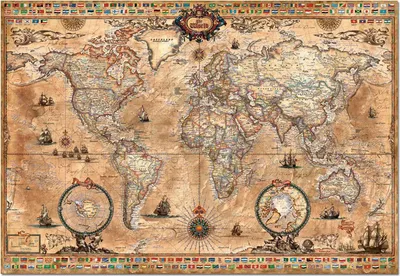 Produktbild von Educa Puzzle 9215159 - Antique World Map - 1000 Teile Puzzle
