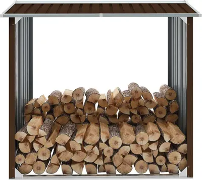 Produktbild von Brennholzlager Verzinkter Stahl 172x91x154 cm Braun , Kaminholzregale Design 2024