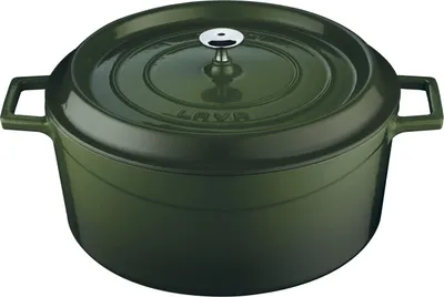 Produktbild von Runder Gusseisentopf, grün, 0,35 l, Ø 10 cm LAVA Metall