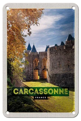 Produktbild von Blechschild Reise 12x18cm Carcassonne France Reiseziel Urlaub Schild