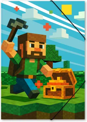 Produktbild von itenga Gummizugmappe Sammelmappe Zeichenmappe A4 Karton Motiv Blockgame PIXEL