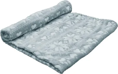Produktbild von Nobby Xmas Fleece Plaid Flokon grau, Maße: 70 x 100 cm