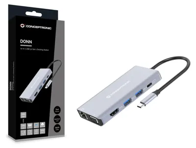 Immagine prodotto di Conceptronic Donn34g Docking Station 10-In-1 Usb-C 4K 60Hz 8K 30Hz