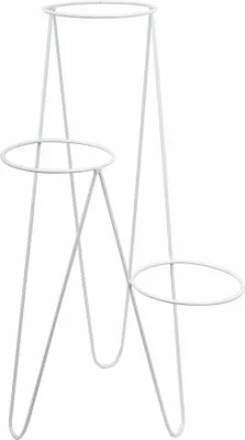Produktbild von Blumenständer, Dreifaches Blumenbeet Modern Metall, Loft, Weiß 95cm