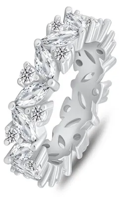 Produktbild von Funkelnder Silberring mit klaren Zirkonen RI136W - Ring: 50 mm