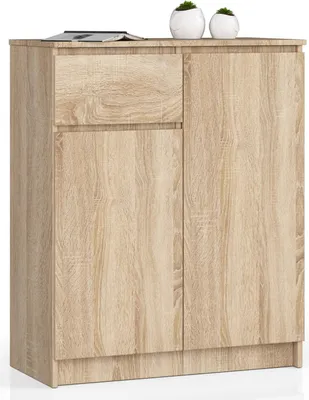 Produktbild von Kommode AKORD K80 Sonoma-Eiche 80 cm 2 Türen Schublade 4 Ebenen B80 x H99 x T40 cm