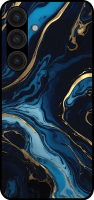 Produktbild von Handyhülle passend für Samsung Galaxy S24 mit Marmordruck - TPU Back Cover Case Marmor Design - Gold blau