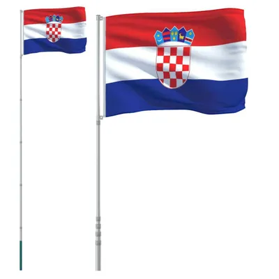 Imagen del producto de Mástil y bandera de Croacia aluminio 5,5 m