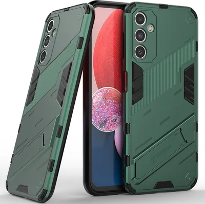 Produktbild von Armor Hülle für Samsung Galaxy A14 5G/4G, Hybrid PC TPU Bumper Stoßfestes Schutzhülle mit Standfunktion Grün