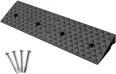 Obrázek produktu pro Rampová deska – Gumová rampa – Překonávání prahů – Vysoká nosnost – 100 x 25 cm – Černá