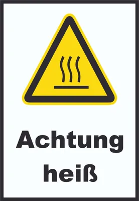 Produktbild von Achtung heiß Schild A4 (210x297mm)