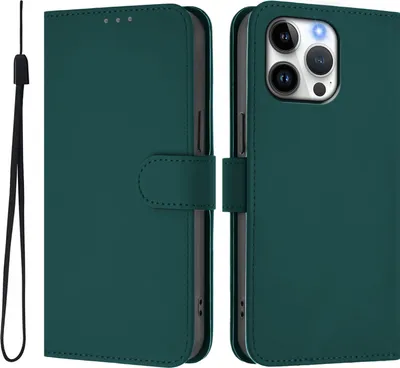 Produktbild von Mobigear Urban Wallet iPhone 16 Pro Max Hülle Klapphülle Geldbörse - Grün