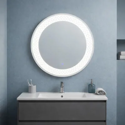 Immagine prodotto di Specchio rotondo con decorazione illuminata a led 70cm