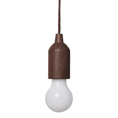 Obrázok produktu pre Retro lampa s dreveným motívom so šnúrkou 90 cm