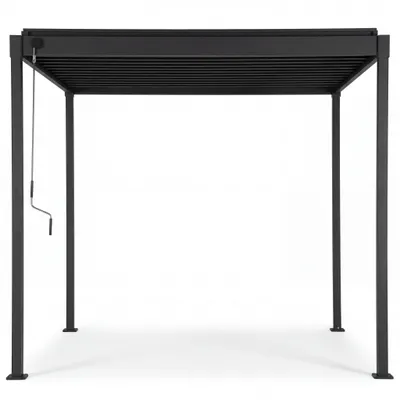Produktbild von MIRADOR Pergola 80 Solid 3x2,4 m mit Lamellendach, Anthrazit, Stahl, Kurbelverstellung, Regenrinne, freistehend