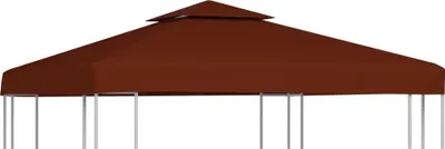 Produktbild von Pavillon-Dachplane mit Kaminabzug 310 g/m² 3x3 m Terrakotta
