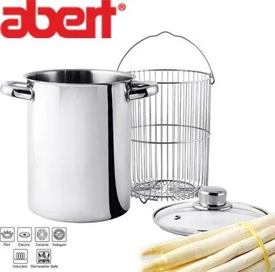 Image de Casserole Abert pour asperges Acier inoxydable avec panier et couvercle en verre - Ø16