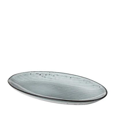 Produktbild von Broste Copenhagen Servierplatte Nordic Sea Steingut grau