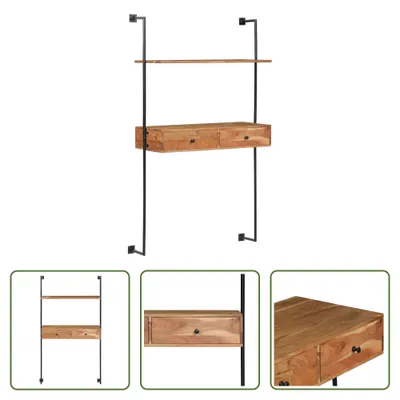 Produktbild von The Living Store Wandschreibtisch 90 x 40 x 170 cm Massivholz Akazie