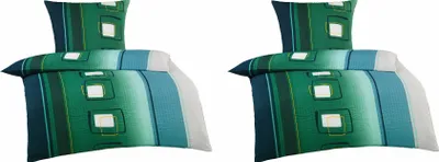 Produktbild von Bettwäsche Seersucker Doppelpack 2x ca. 135x200 cm + 2x ca. 80x80 cm 4 teilig samtweiche Microfaser mit Reißverschluss Design: Vera