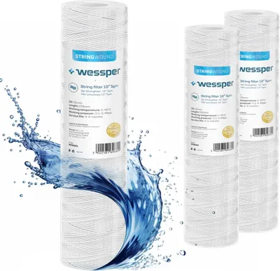 Zdjęcie produktu dla Wessper 10" sznurkowy filtr do wody 5 mikronów Pp5 Do filtracji wstępnej 3X