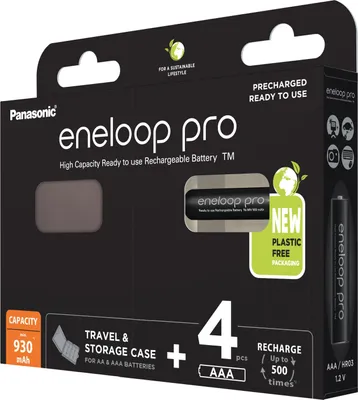 Obrázek produktu pro Panasonic eneloop pro BK-4HCDEC4BE - Baterie 4 x AAA - NiMH - (dobjec) - 930 mAh (52363180)