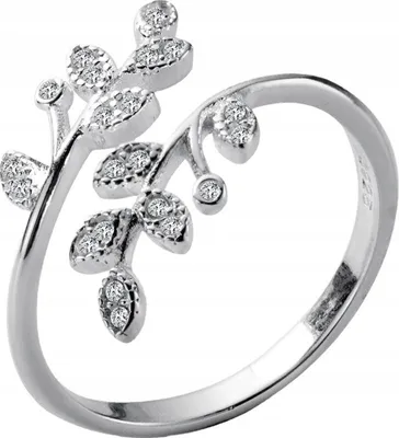 Image de BAGUE ARGENT LEAF REGULATED CRYSTALS Casual BEAUTIFUL METAL r.UNI