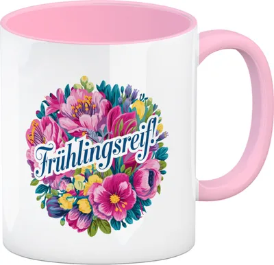 Produktbild von Frühlingsreif Blumendesign Kaffeebecher in rosa