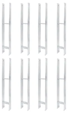 Zdjęcie produktu dla Alberts 8 x wsporniki słupków H, 111x800 mm, grubość materiału 6 mm, głębokość 60 mm, ocynkowane ogniowo