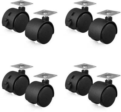 Immagine prodotto di Un set di 8 rotelle per mobili da 40 mm – rotelle per il trasporto con freno, ogni rotella può sostenere fino a 25 kg – rotelle girevoli per l'arredamento interno.