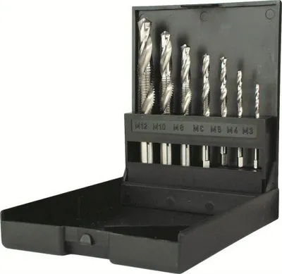 Produktbild von EXACT Kombigewindebohrer-Set 7teilig metrisch Rechtsschneidend Exact 03448 HSS-E 1 Set