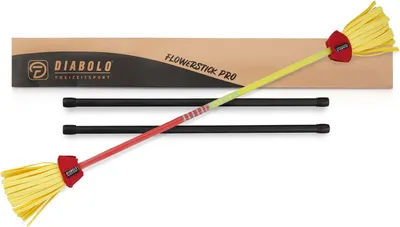 Produktbild von Diabolo Leisure Sport Flowerstick – Flowerstick Basic UV gelb-rot mit Fiberglas Handstöcken| Robuster Flowerstick für Anfänger und Fortgeschrittene